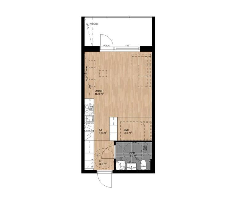 New, Modern Studio W/ Big Balcony روفانييمي المظهر الخارجي الصورة